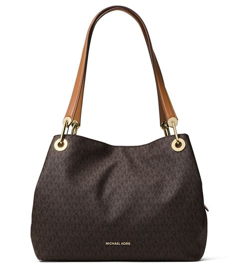 michael kors raven large shoulder tote acorn|mk raven shoulder bag.